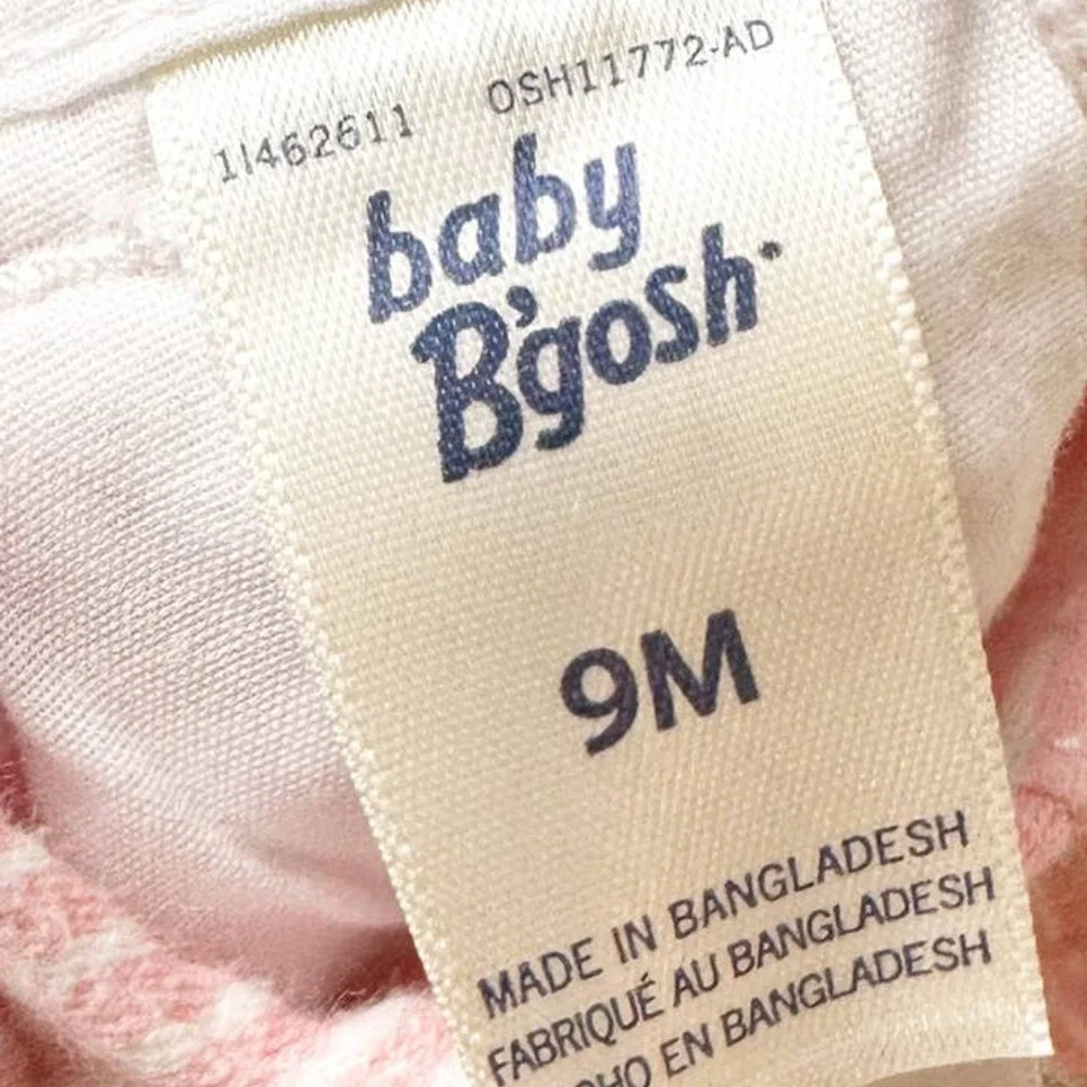 OshKosh Baby B'Gosh Pink Striped Overalls sz 9M